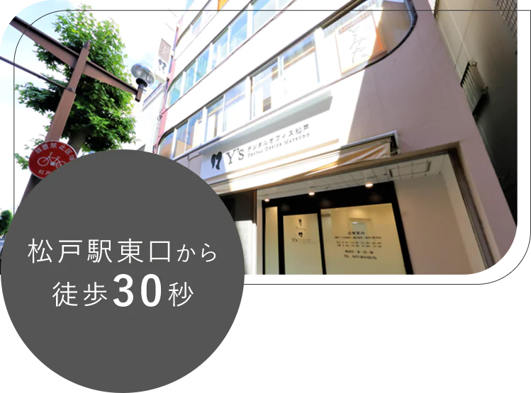 松戸駅東口から 徒歩30秒